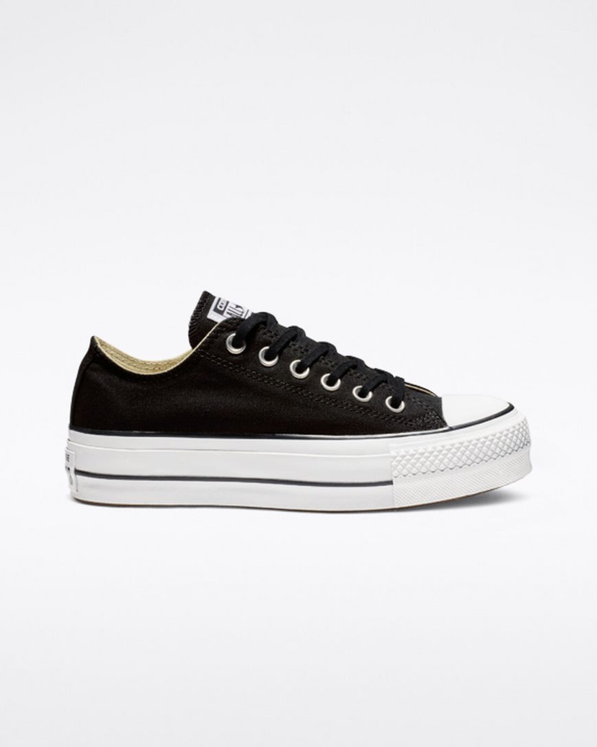 Women\'s Converse Chuck Taylor All Star Lift Canvas Low Top Platform Shoes Black / White | AU 819E0H